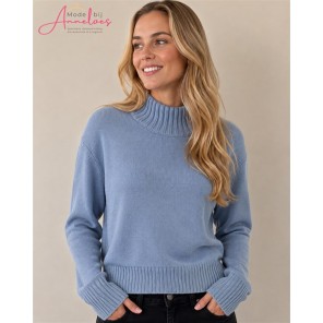 Blue Seven Pullover 248194 turtle hals Blauw Blue Seven Pullover 248194 turtle hals Blauw